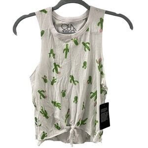 CHASER Tank womens XS‎ blouse top T shirt Cactus Cacti All Over Print New
